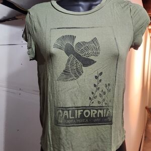American Eagle Outfitters Olive Green Graphic Tee